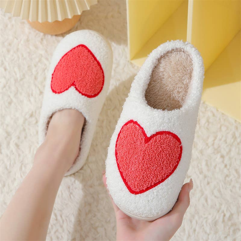 Heart Fleece Slippers