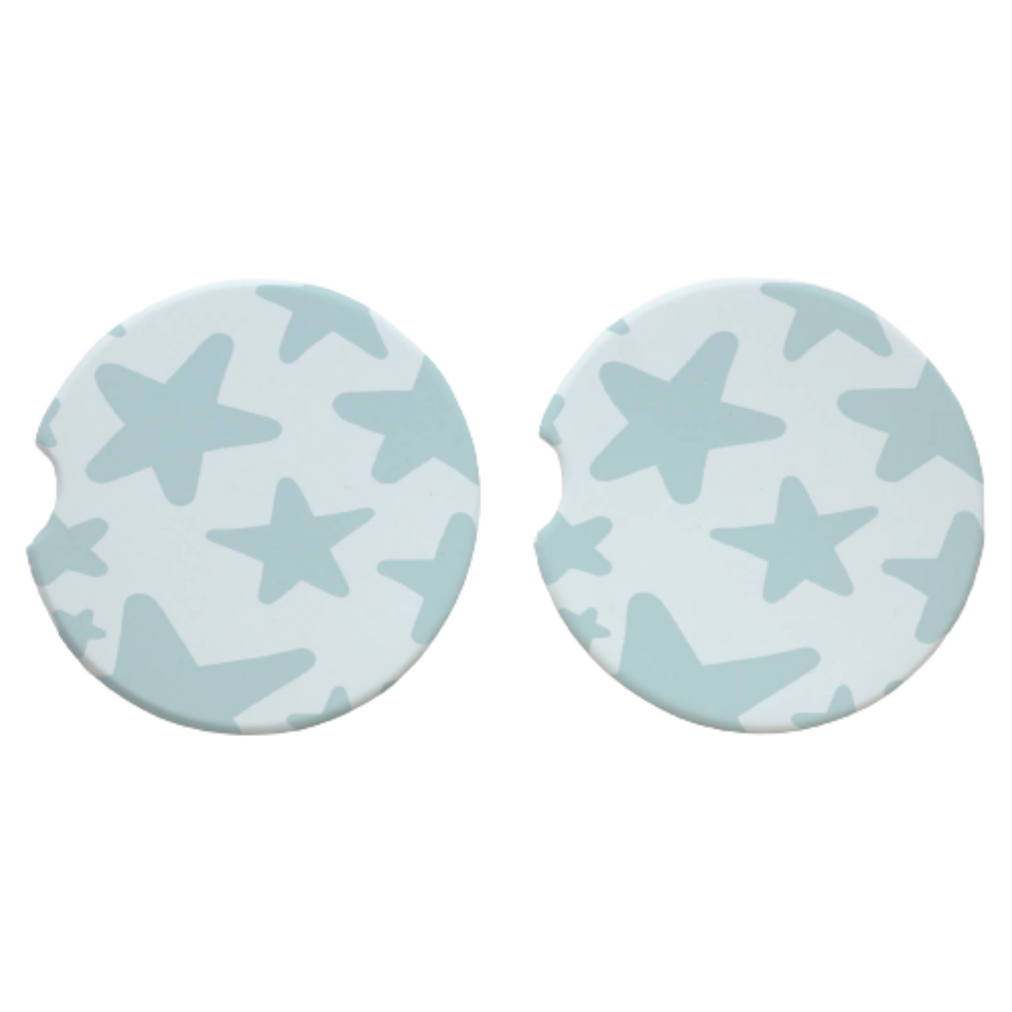 Blue Stars Neoprene Car Coasters