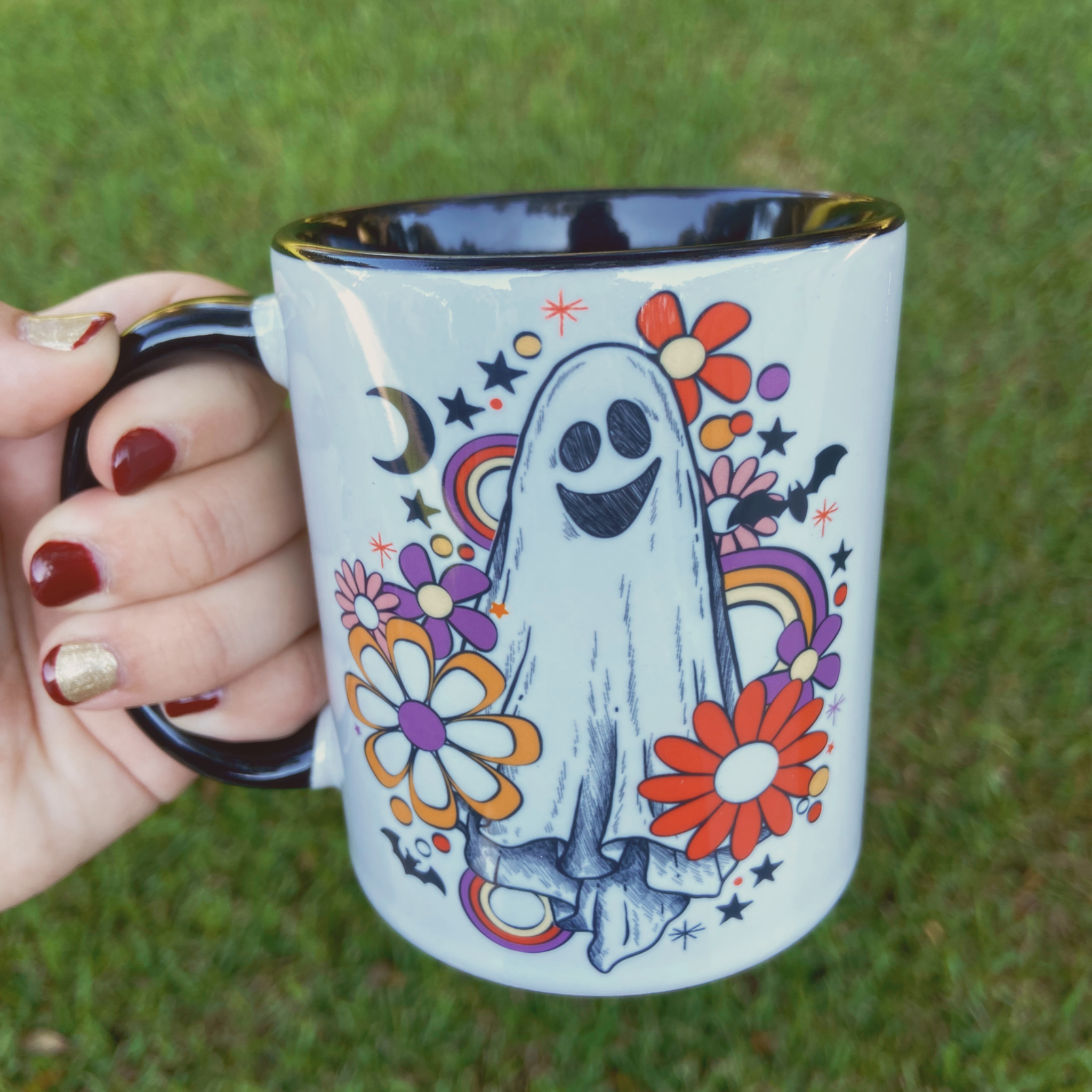 Groovy Ghost Fall Glass Cup