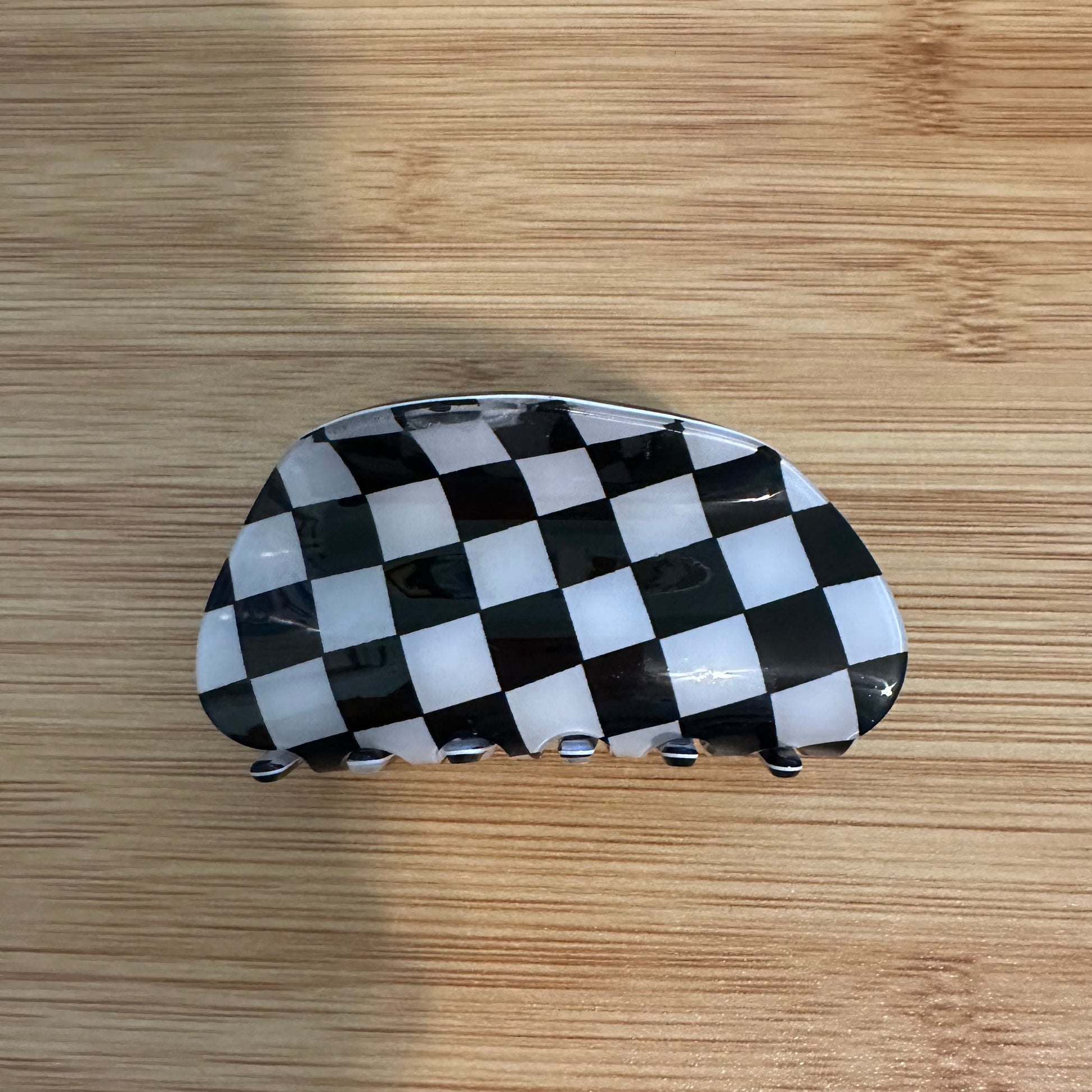 Black Checkered Claw Clip