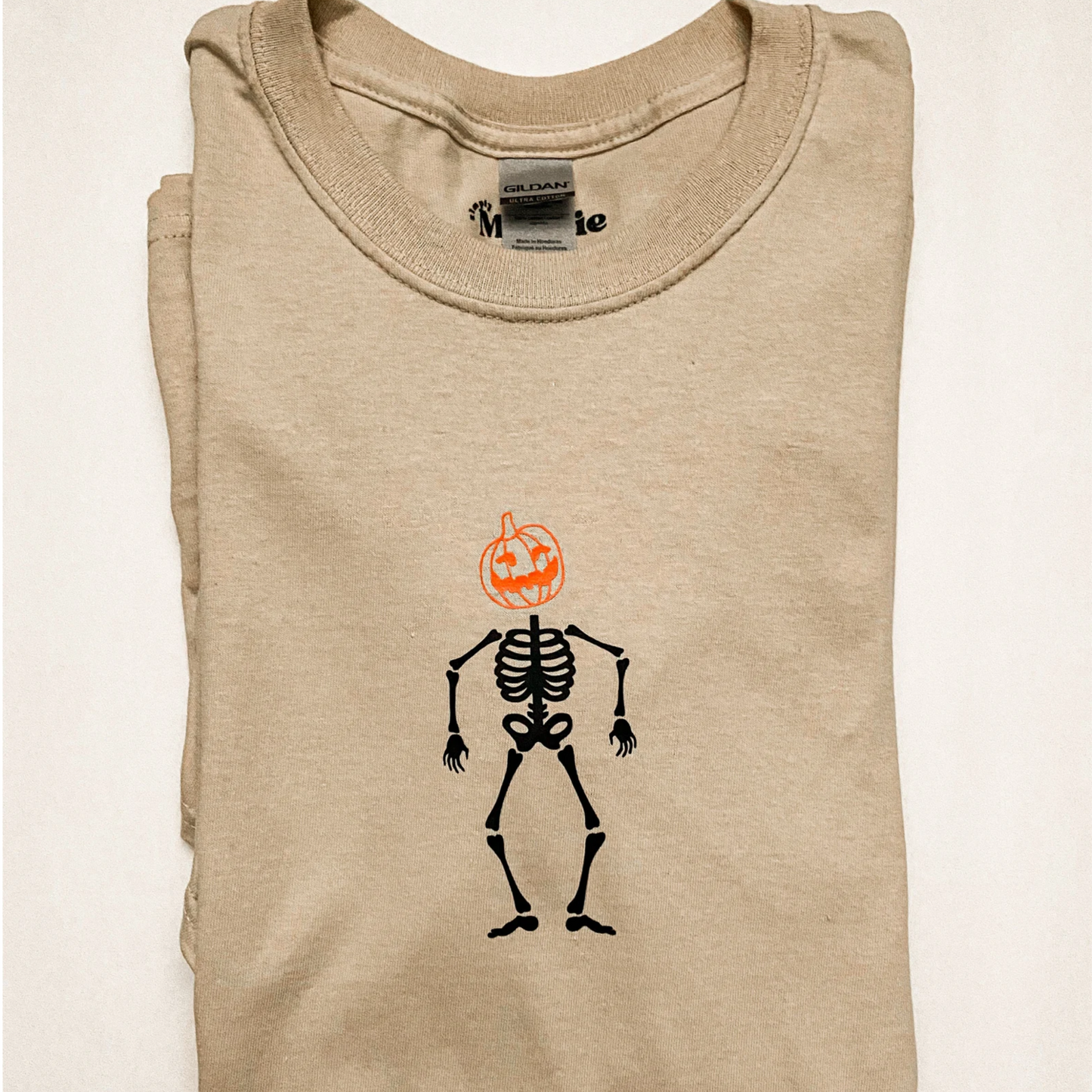 Pumpkin Head Skeleton Short Sleeve Tee