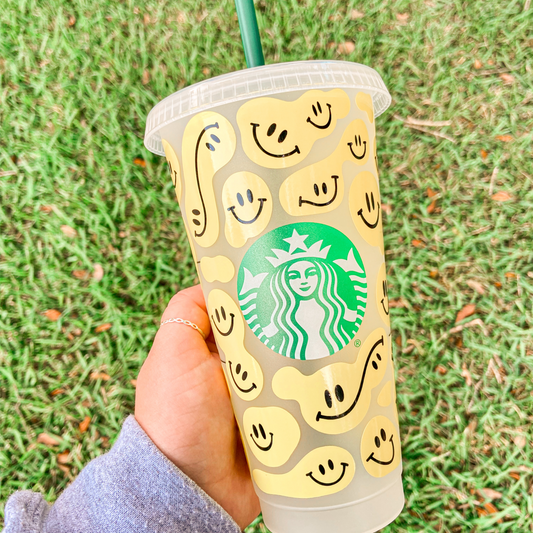 Smiley Face Starbucks Reusable Cold Cup
